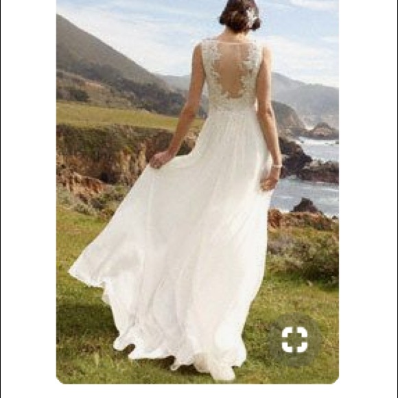 David's Bridal Dresses & Skirts - David’s Bridal, sheer floral back Wedding Gown